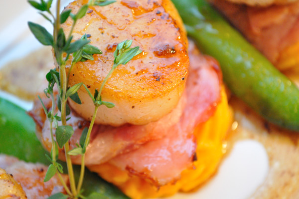 Char Grilled Scallops, Bacon & Sweet Potato Champ - Food Gypsy Char Grilled Scallops, Bacon & Sweet Potato Champ - Food Gypsy