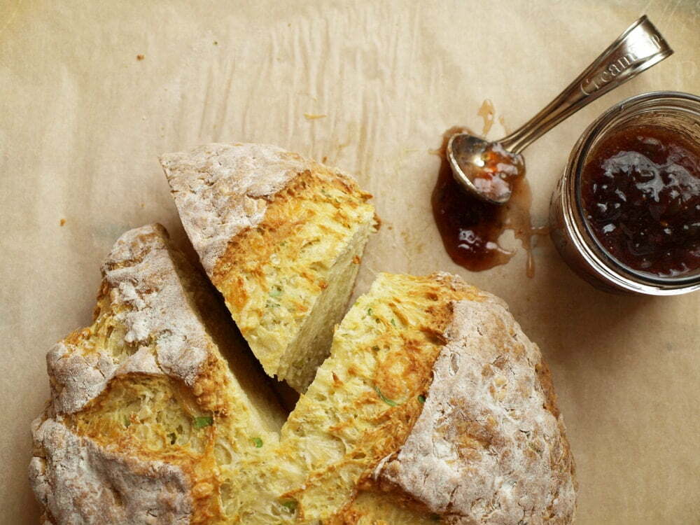 Cheesy Irish Soda Bread & Strawberry Jalapeno Jam Food Gypsy